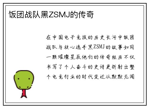饭团战队黑ZSMJ的传奇